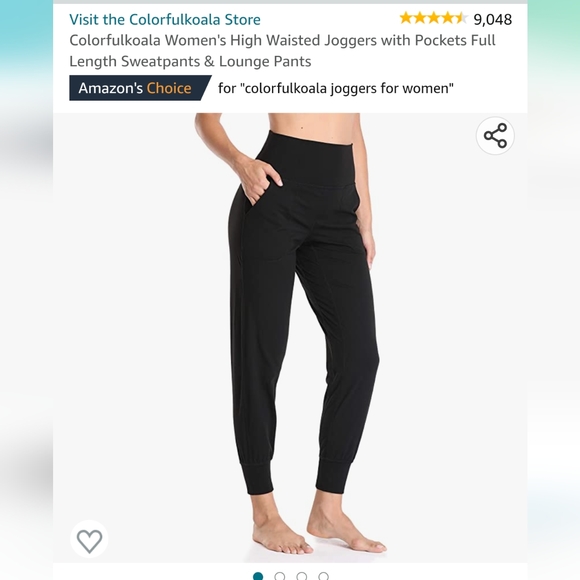 Colorfulkoala Black Joggers - Picture 1 of 8
